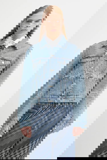 Bunda VETEMENTS VETEMENTS Cut-Up Fitted Denim Jacket Modrá | UH76DJ660LB3, 0