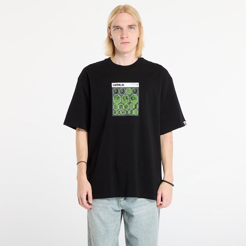 Tričko BAPE Bape Sticker Graphic Relaxed Fit T-Shirt Čierna | 001TEL801319MBLK