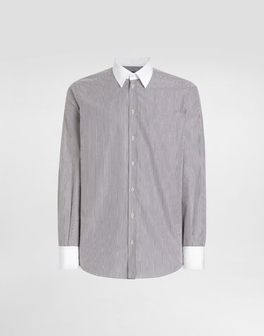 Košeľa Dolce & Gabbana Dolce & Gabbana Striped Cotton Shirt Šedá | G5MZ1ZFR5YGS8051, 0