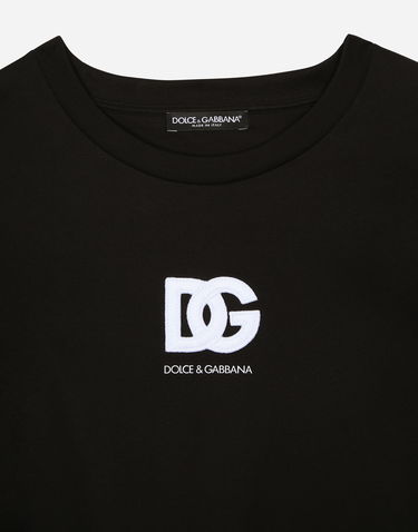 Tričko Dolce & Gabbana Short-sleeved T-shirt With Dg Logo Patch Čierna | G8PN9ZG7M2FN0000, 2