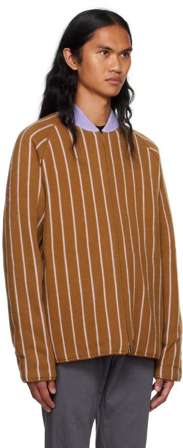 Bomber bunda ZEGNA The Elder Statesman x ZEGNA Striped Bomber Jacket Hnedá | TCK6GA6-BSL, 1