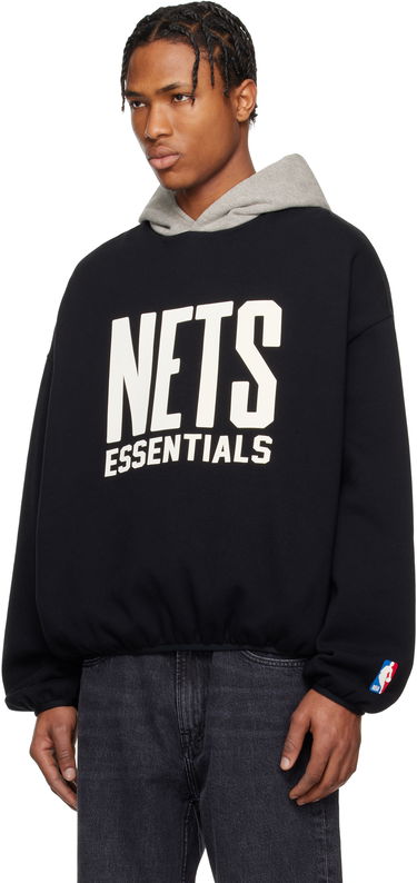 Mikina Fear of God Fear of God ESSENTIALS NBA Nets Pull Over Hoodie Čierna | 192AL246505F, 3