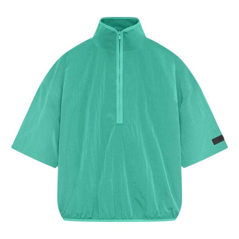 Vetrovka Fear of God Essentials Crinkle Nylon Half Zip Shirt Zelené | 186SP244052F