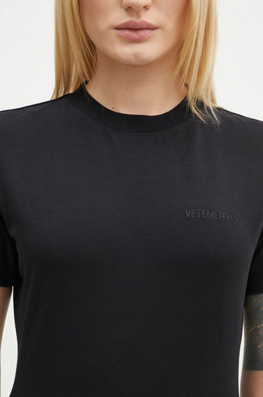 Tričko VETEMENTS VETEMENTS Embroidered Logo Fitted T-Shirt Čierna | WA66TR630B, 3