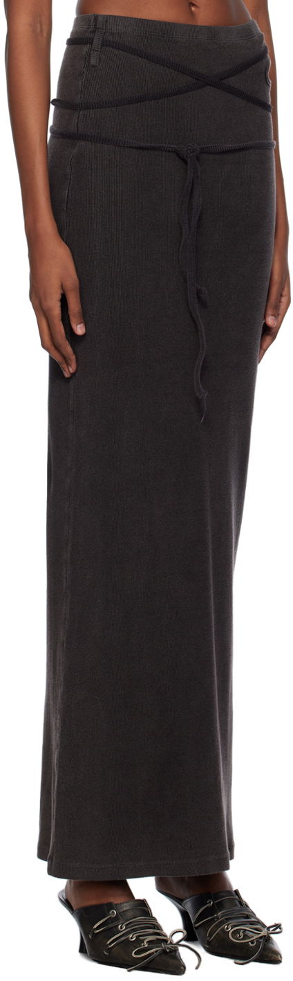 Sukňa Ottolinger Ottolinger Rib Knit Maxi Skirt Čierna | 408001, 1