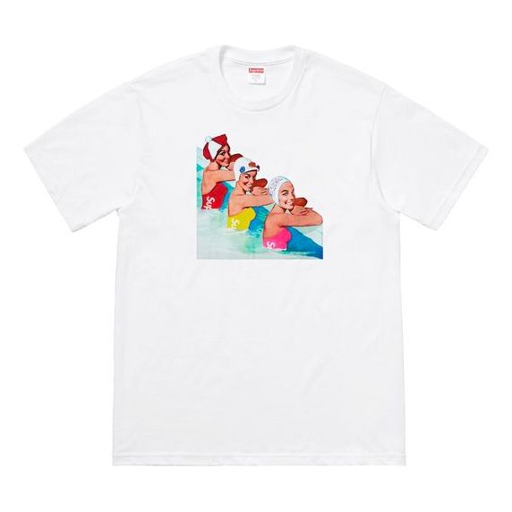 Tričko Supreme Swimmers Print T-Shirt Biela | SUP-SS18-497, 0