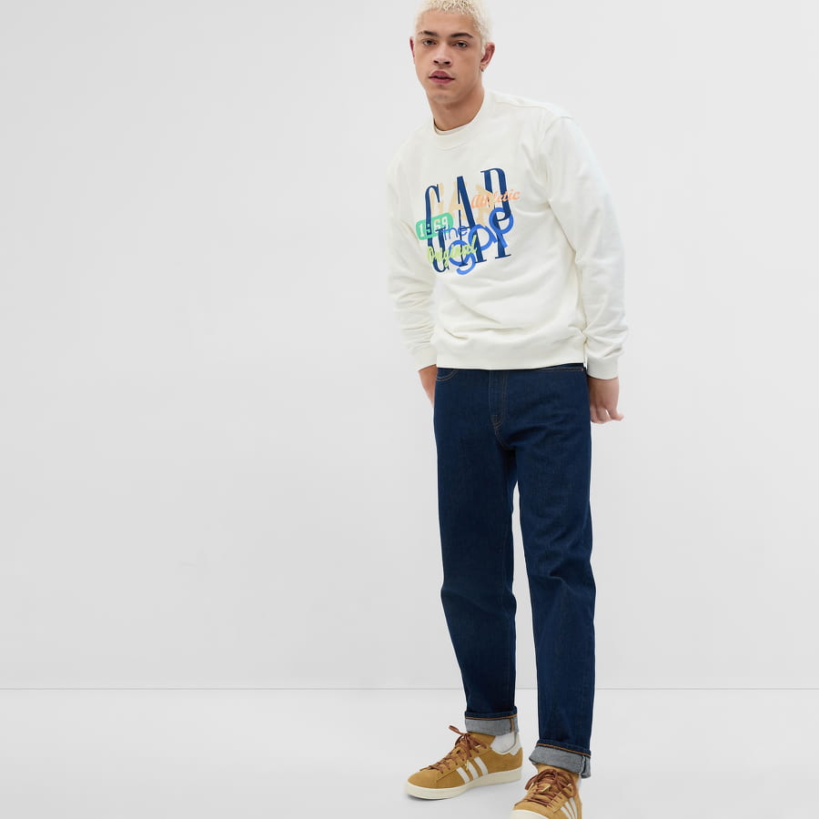 Sveter GAP Mix Logo Crewneck Biela | 541619-03, 0