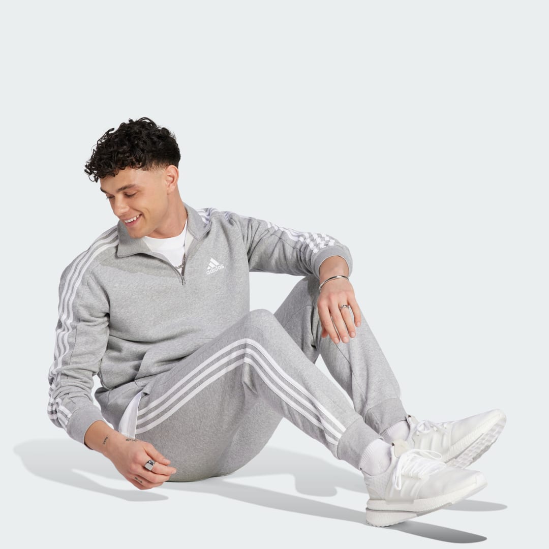 Essentials Fleece 3-Stripes Tapered Cuff Pants