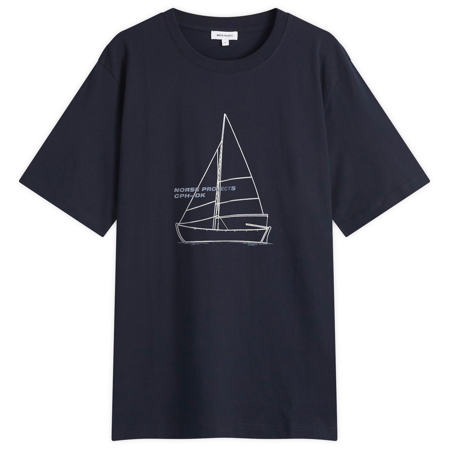 Tričko NORSE PROJECTS Norse Projects Holger Boat Print T-Shirt, Size Large Navy | N01-0677-7004, 0