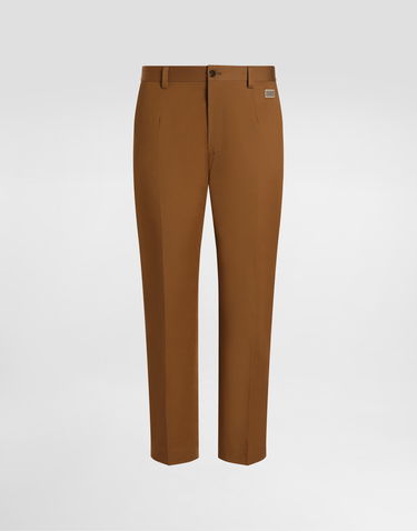 Nohavice Dolce & Gabbana Dolce & Gabbana Tailored Cotton Pants Hnedá | GW13ETFUFNVM0019, 0