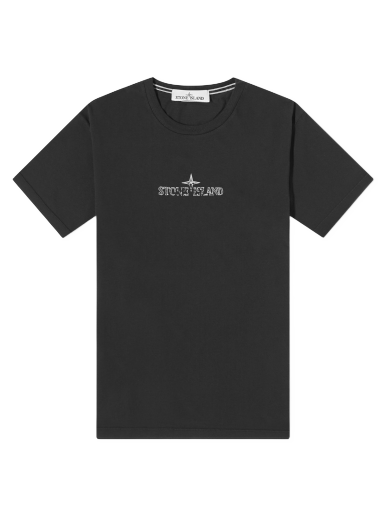 Tričko Stone Island Stamp Centre Logo T-Shirt Čierna | 79152NS81-V0029