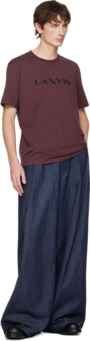 Tričko LANVIN Embroidered 'Lanvin' Cotton T-shirt Vínová | RM-TS0012-J300-H25, 3