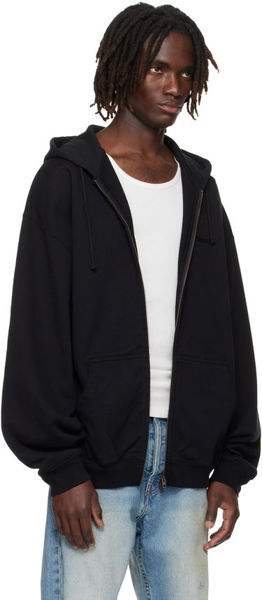 Mikina VETEMENTS Vetements Oversized Zip-Up Hoodie Čierna | UH76ZU100B, 4