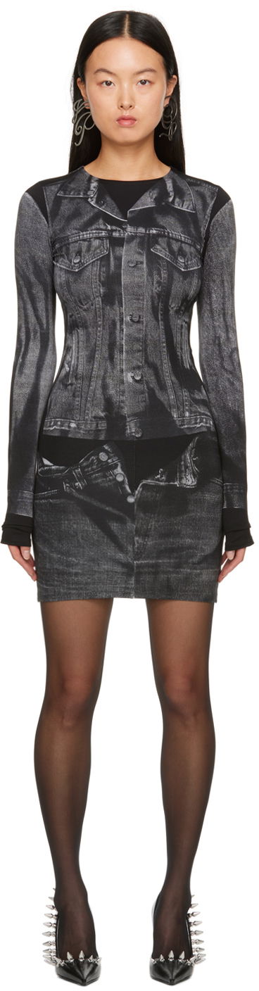 Šaty Jean Paul Gaultier Jean Paul Gaultier Trompe L'œil Printed Minidress Čierna | 23/15-F-RO076-J530-0002, 0