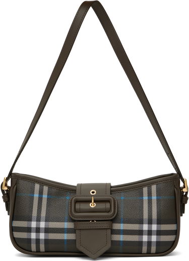 Taška cez rameno Burberry Burberry Check and Leather Sling Bag Hnedá | 8108527, 0