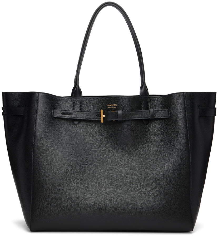 Tote bag Tom Ford Tom Ford Grain Leather Large Tote Čierna | L1823-LCL429X