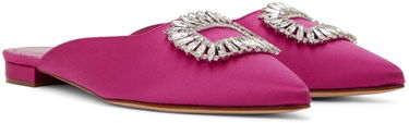 Starostlivosť o obuv Manolo Blahnik Manolo Blahnik Sigulona Satin Mules with Jewel Embellishment Ružová | 222-1039, 3