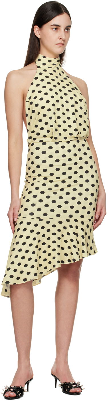 Šaty Miaou Miaou Karina Polka Dot Halter Midi Dress Žltá | 5028TJBBNP, 3