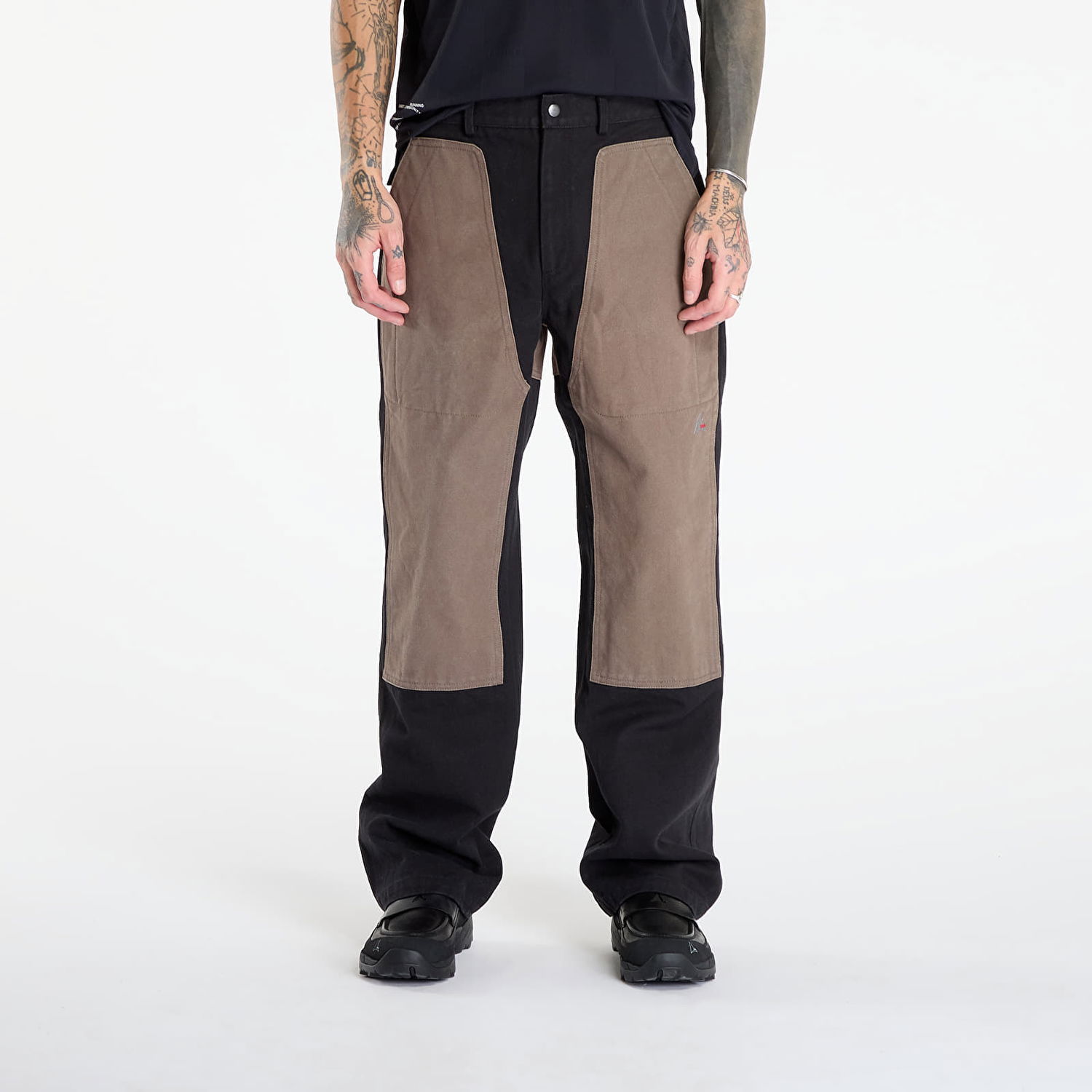 Nohavice ROA Fomes Double Knee Washed Canvas Pant Hnedá | RBMW0526FA346 BLK0028, 0