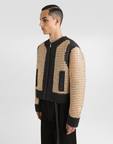 Bunda Dolce & Gabbana Dolce & Gabbana Woven Raffia Zip-Up Jacket Béžová | G9BNRTGJ151S9000, 3