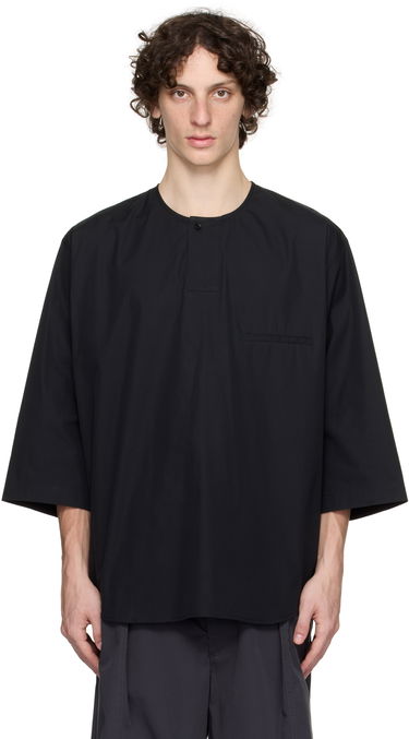 Košeľa LEMAIRE Lemaire Short Sleeve Henley Čierna | TO1326 LF839, 0