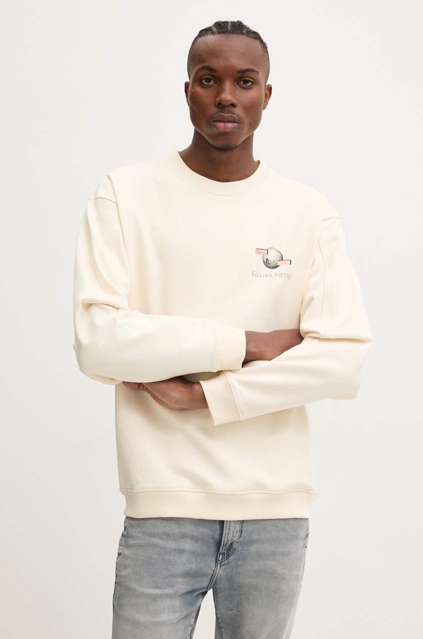 Mikina Filling Pieces Filling Pieces Printed Sweatshirt Béžová | 74514089936, 1