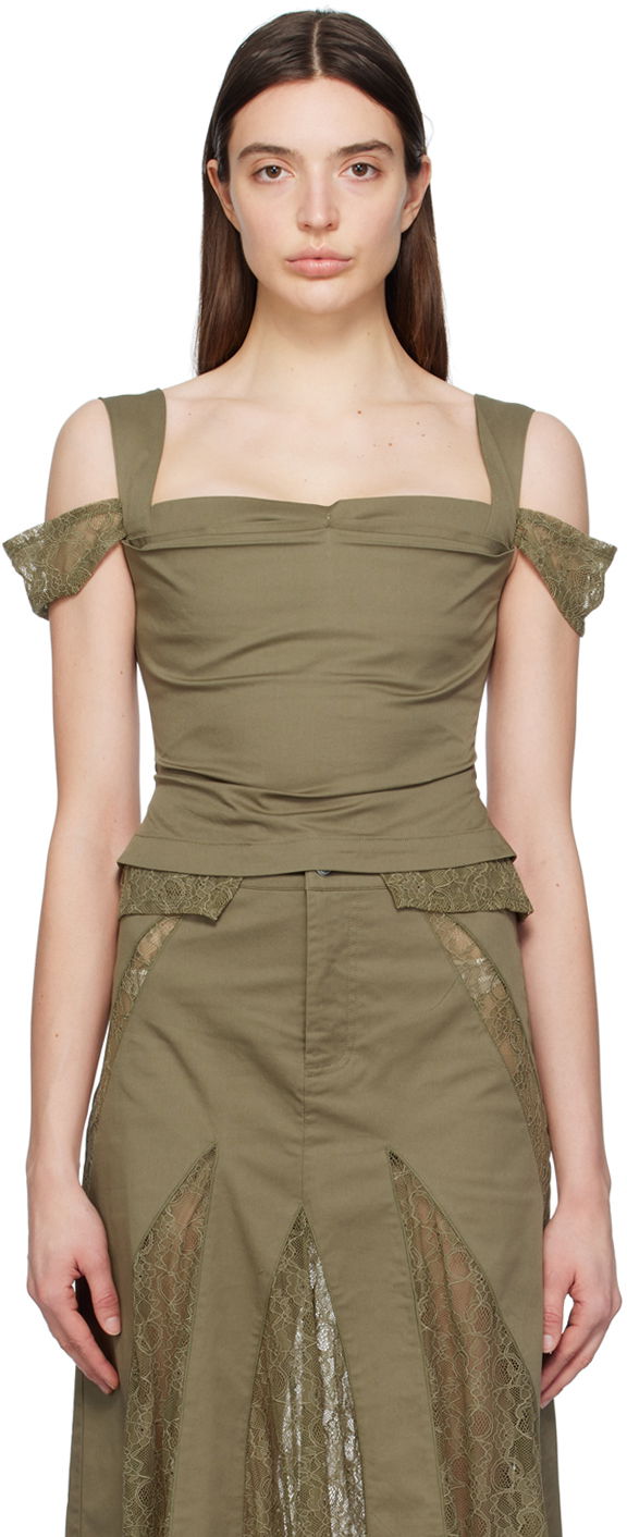 Sukňa Miaou Miaou Renata Lace-Trim Tank Top Zelené | 7133SPSHUN, 0