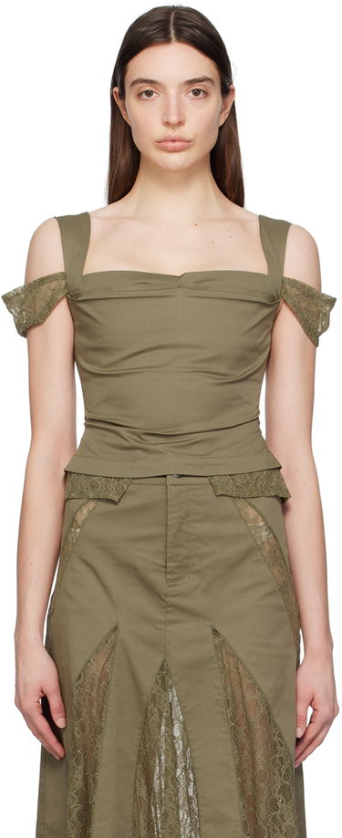 Sukňa Miaou Miaou Renata Lace-Trim Tank Top Zelené | 7133SPSHUN, 0