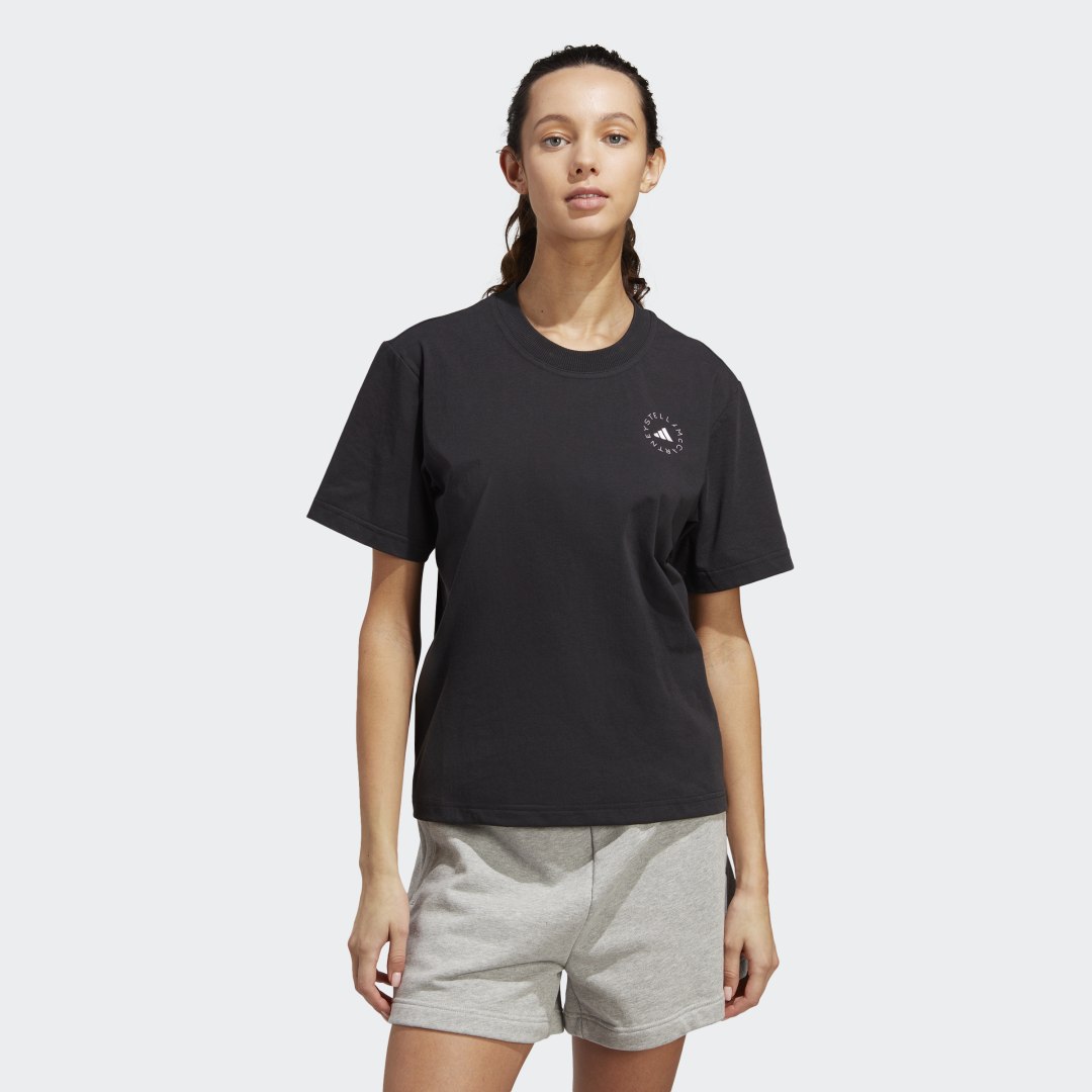 Tričko adidas Originals by Stella McCartney TrueCasuals Regular Sportswear Čierna | HR9170, 0