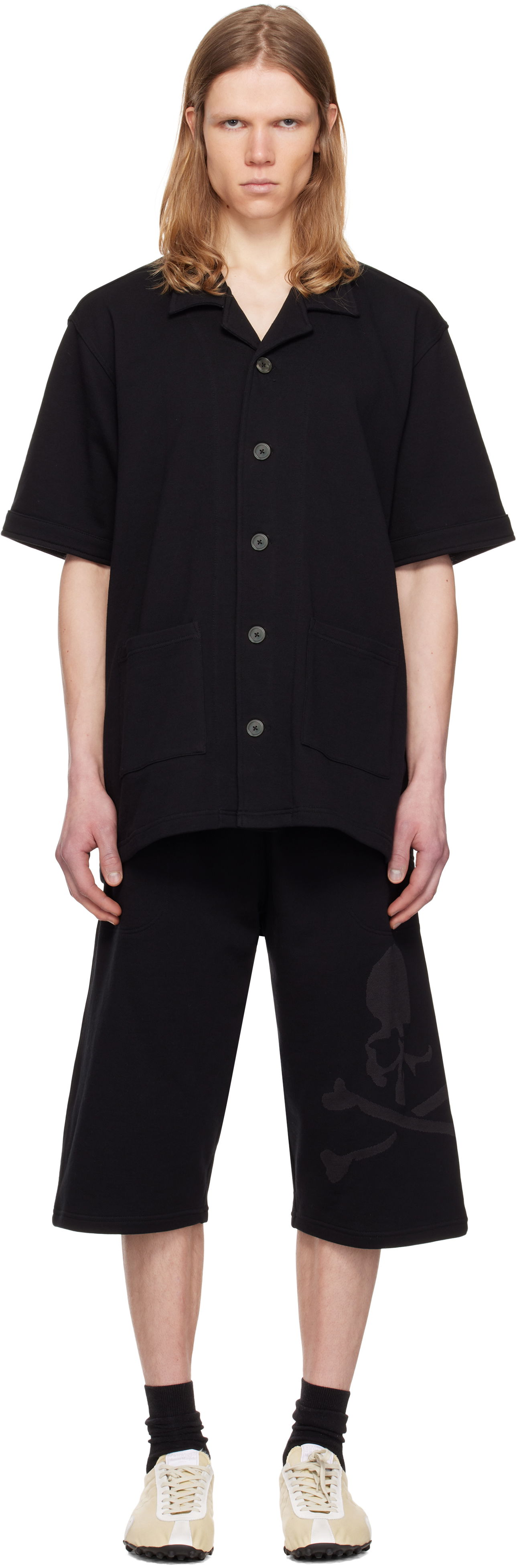 Košeľa Mastermind WORLD Mastermind World Short Sleeve Pajama Shirt and Shorts Set Čierna | MW25C14-PJ001-605, 0