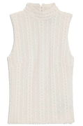 Textured Mock Neck Sleeveless Top