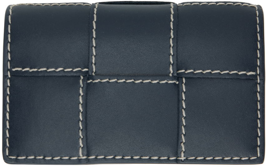 Navy Cassette Business Card Case Wallet