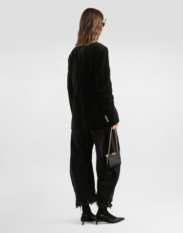 Džínsy Dolce & Gabbana 5-pocket High-waisted Wide-leg Denim Trousers with Frayed Hem and Seam Details 36 Čierna | FTDITDG8OP1S9001, 2