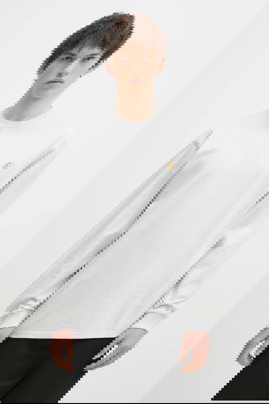 Tričko Carhartt WIP Cotton Long Sleeve T-Shirt Šedá | I026392.00JXX, 0