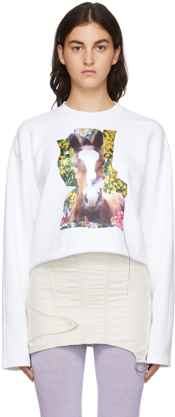 Mikina Acne Studios Digital Print Sweatshirt Biela | AI0121-, 0