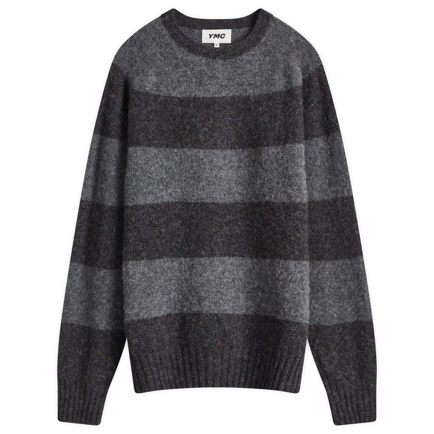 Sveter YMC Suedehead Stripe Knit Jumper Šedá | P8XMB-02, 1