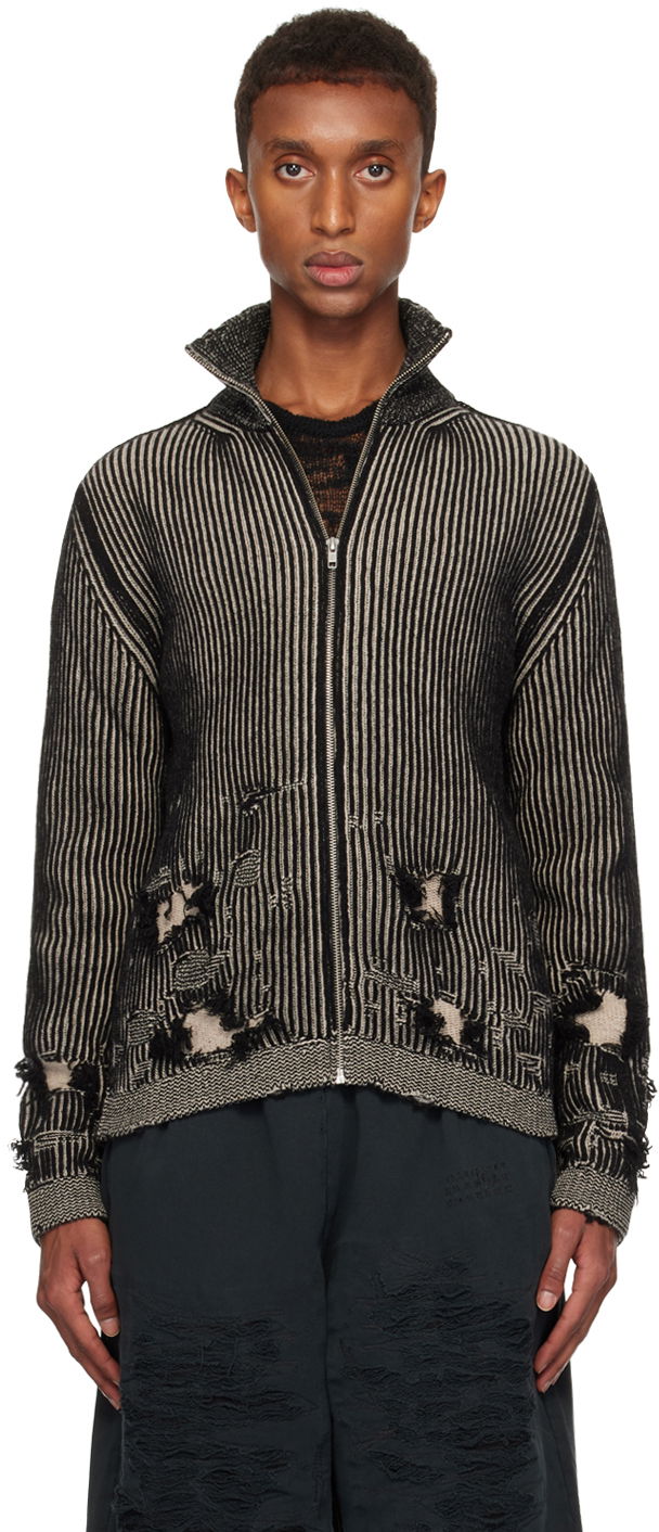 Sveter Maison Margiela Ribbed Wool Cardigan Čierna | SH2AM0016 M13076, 0