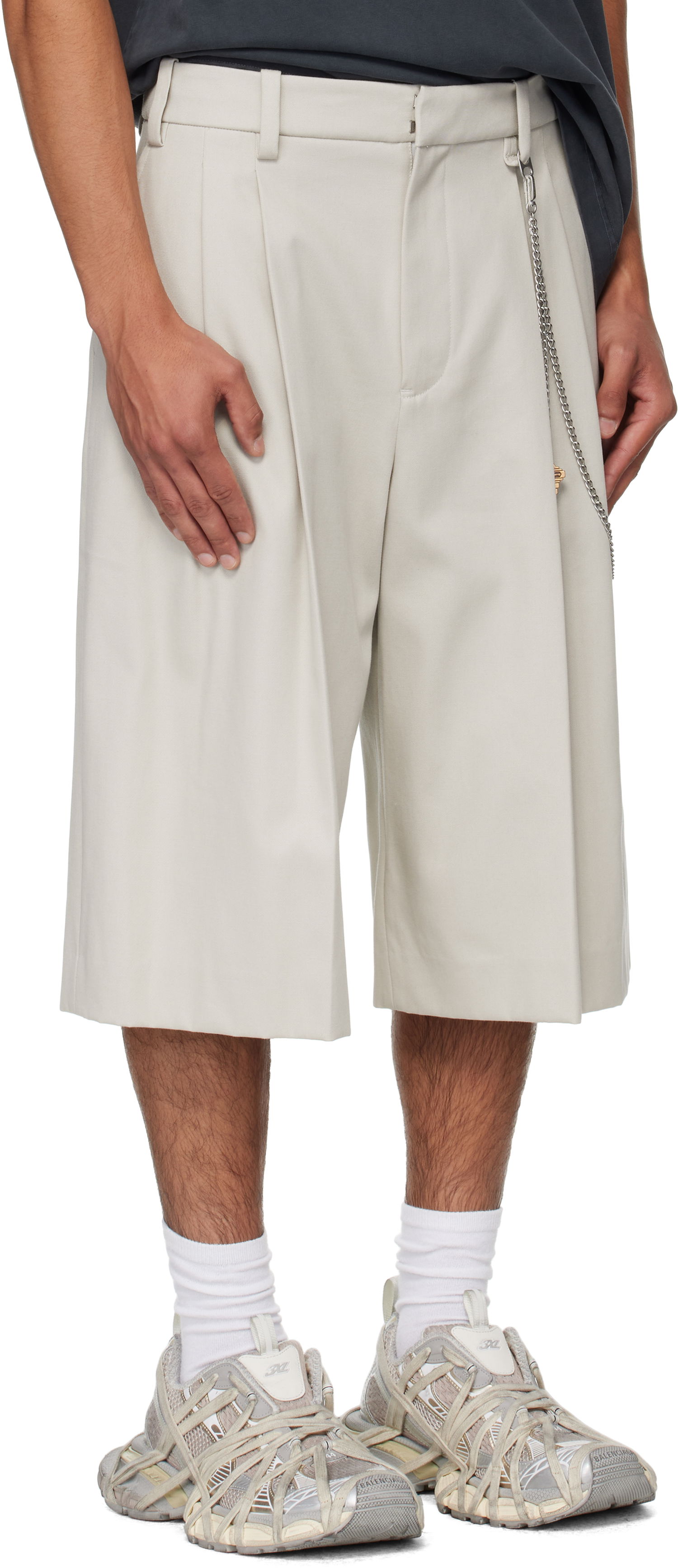 Šortky Alexander Wang Alexander Wang Chain Tailored Shorts Béžová | 6WC3254097, 1