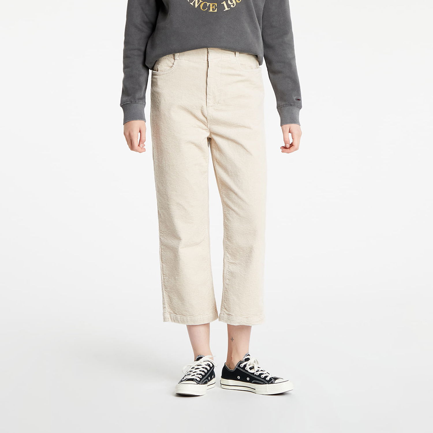Nohavice Tommy Hilfiger Corduroy High Rise Pants Béžová | DW0DW11183 ABI, 0