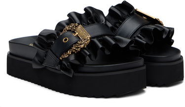 Doplnky Versace Versace Jeans Couture Baroque Buckle Platform Sandals Čierna | E78VA3SM5_E71570, 3
