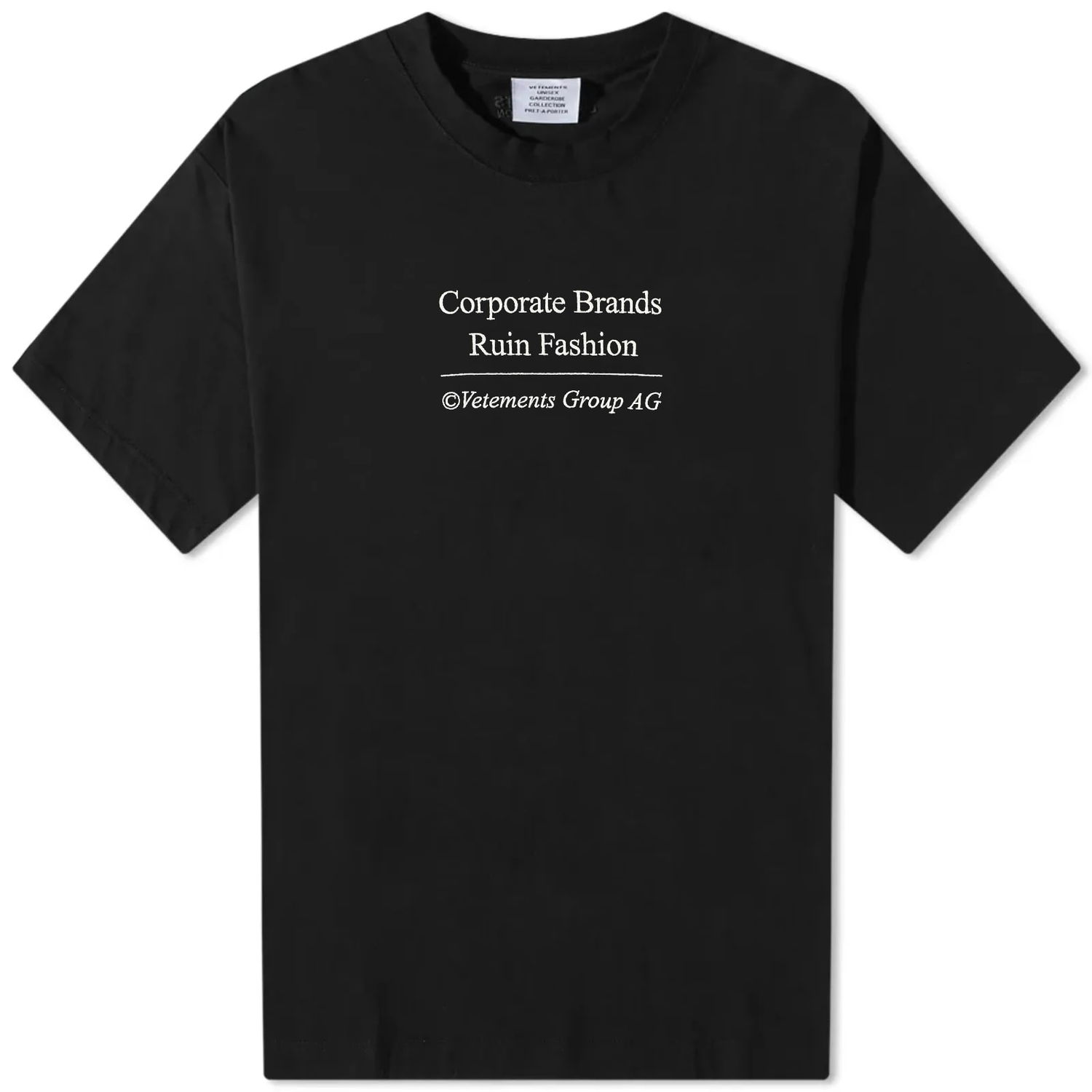 Tričko VETEMENTS Corporate Brand Čierna | UE54TR350B, 0