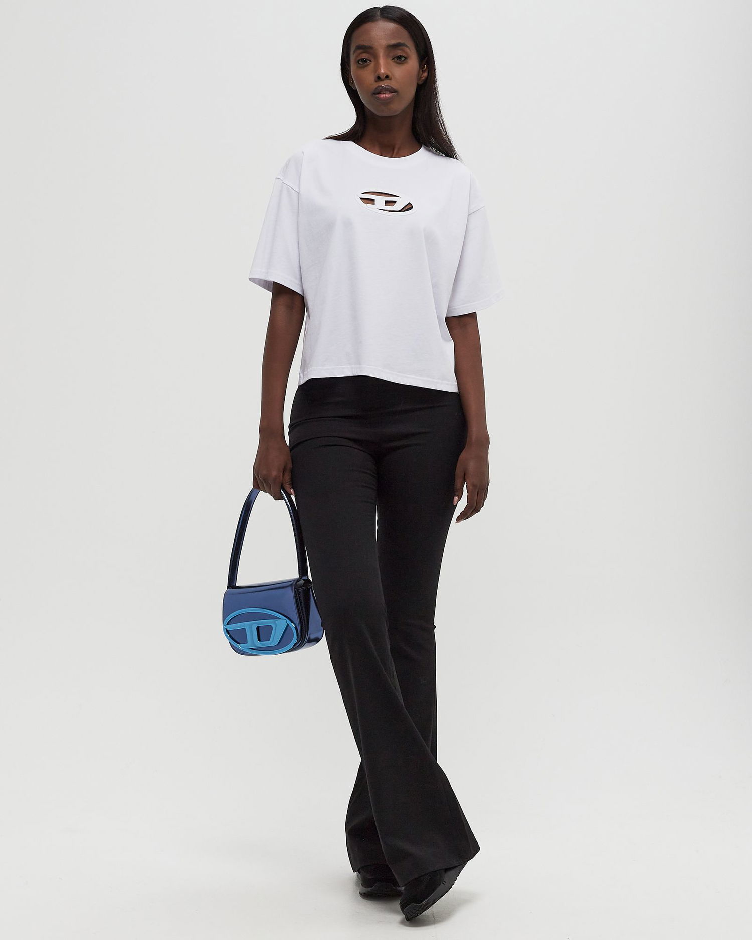 Crop Top Diesel White Crop Top T-Shirt Biela | A15096-0NIAX-100, 1