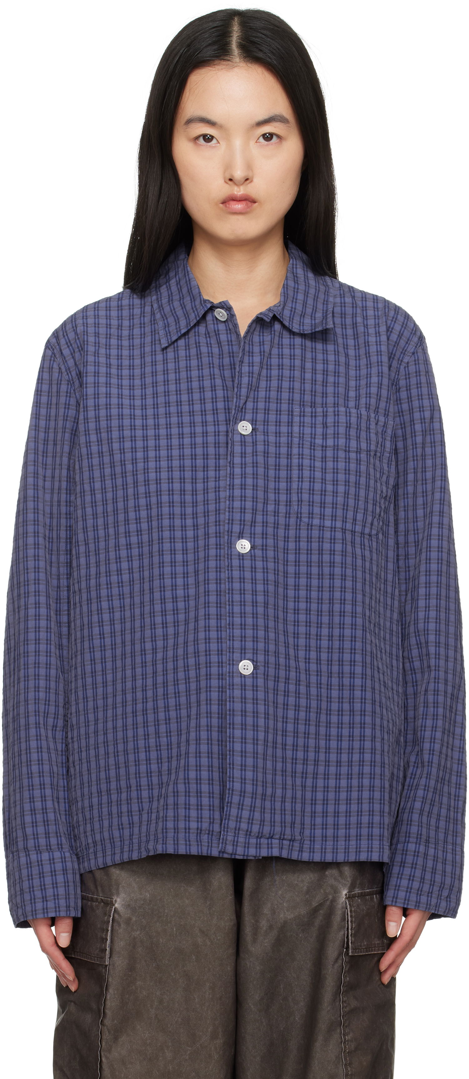 Košeľa OUR LEGACY Our Legacy Box Check Shirt Fialová | M2252BK, 0