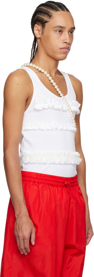 Tielko Simone Rocha Simone Rocha Ruffle Frill Tank Top Biela | 5324F 0553, 1