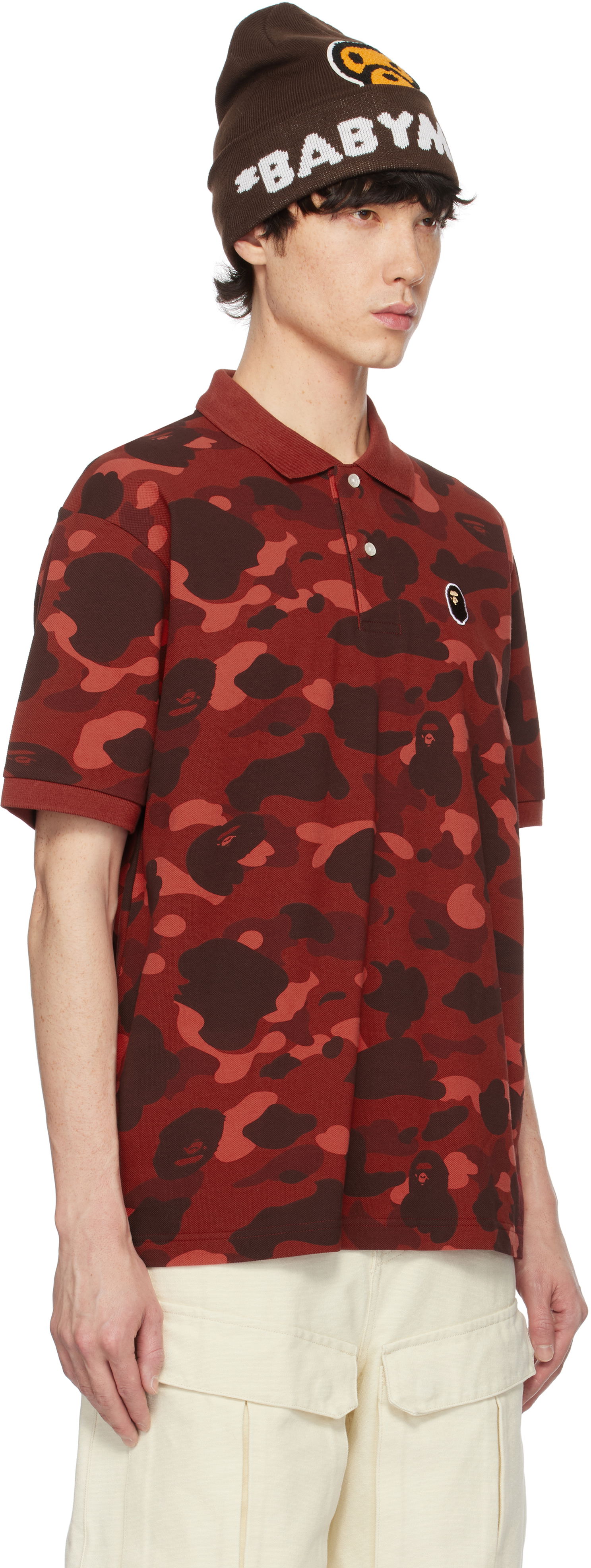 Polo tričko BAPE Camouflage Polo Shirt Červená | 001POK801001M, 1