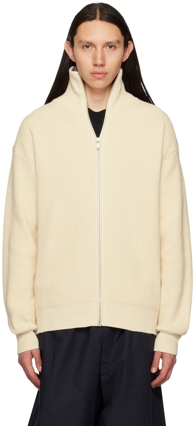 Sveter Jil Sander Jil Sander Zip Cardigan Béžová | J47HP0001_J15365, 0