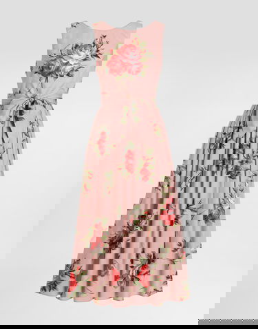 Šaty Dolce & Gabbana Rose Bouquet-print Cotton Dress Ružová | F612PTHS5UTHF5ZN, 0