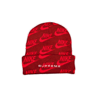 Kulicha Supreme Nike x Jacquard Logos Beanie Červená | SS21BN2 RED, 0