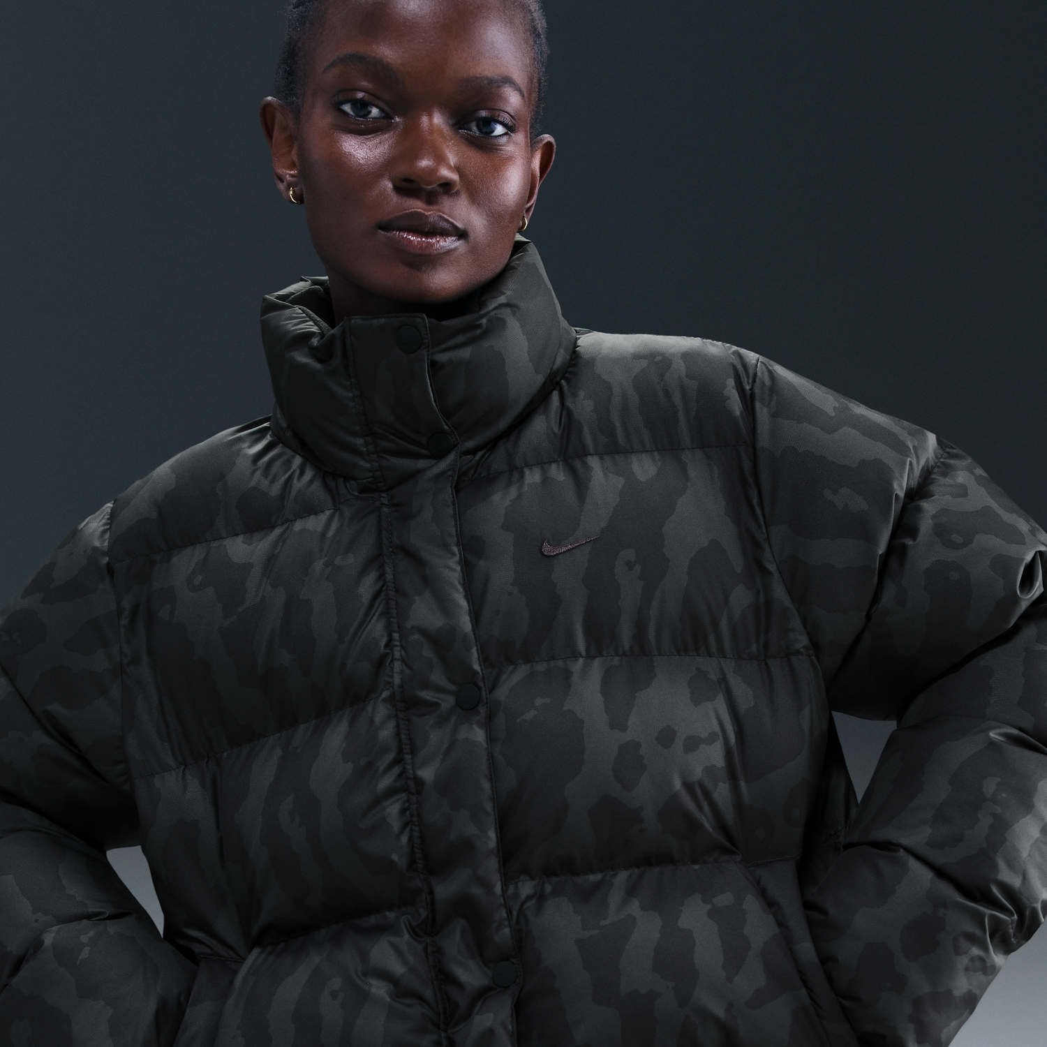 Prešívaná bunda Nike Therma-FIT Camo Puffer Jacket Čierna | HV5101-010, 0