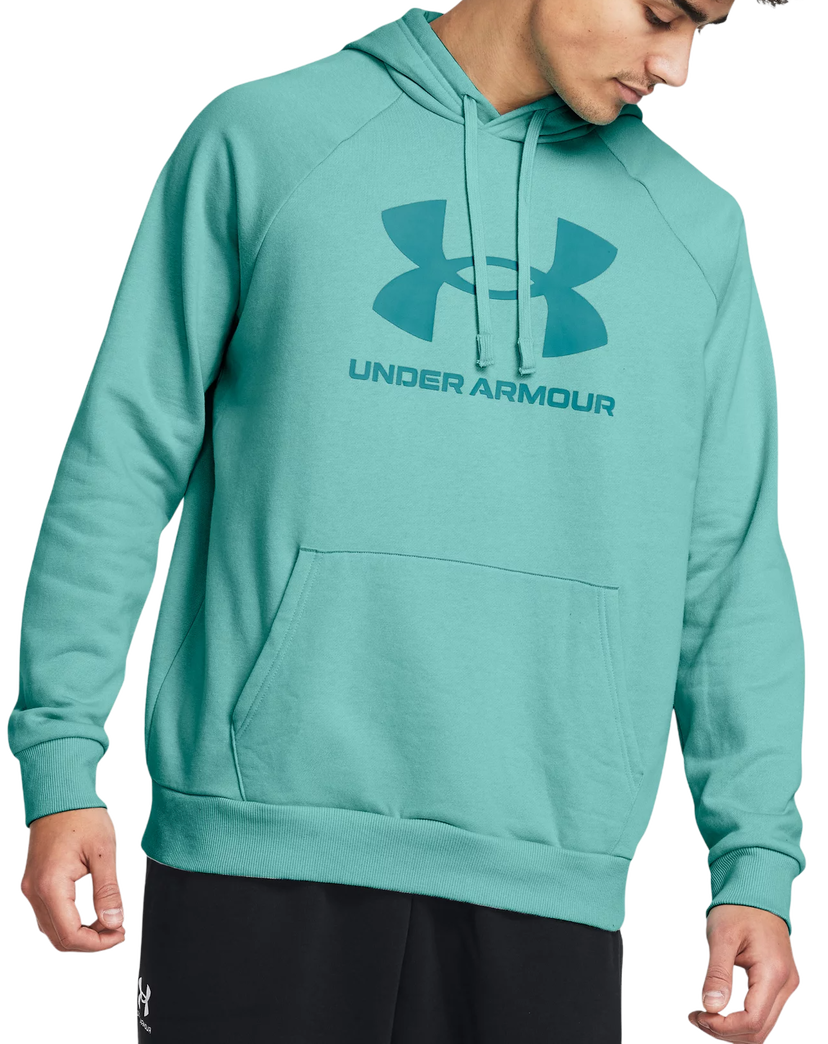Mikina Under Armour Rival Fleece Logo Hoodie Tyrkysová | 1379758-482